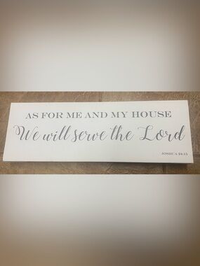 Inspirational 'We Will Serve the Lord' White Wall Sign